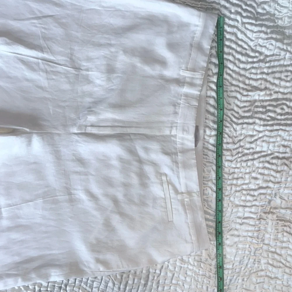NWOT H&M White Linen Blend Trousers Wide Leg Size:20